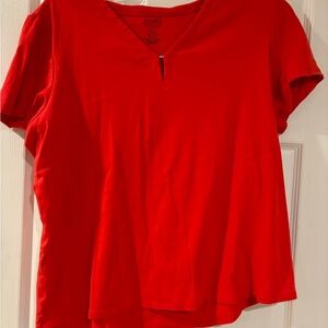 Women's Red V-Neck Top